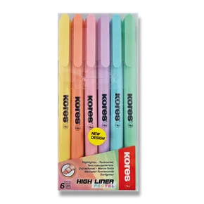 Textmarker Kores High Liner Pastell Set mit 6 Farben